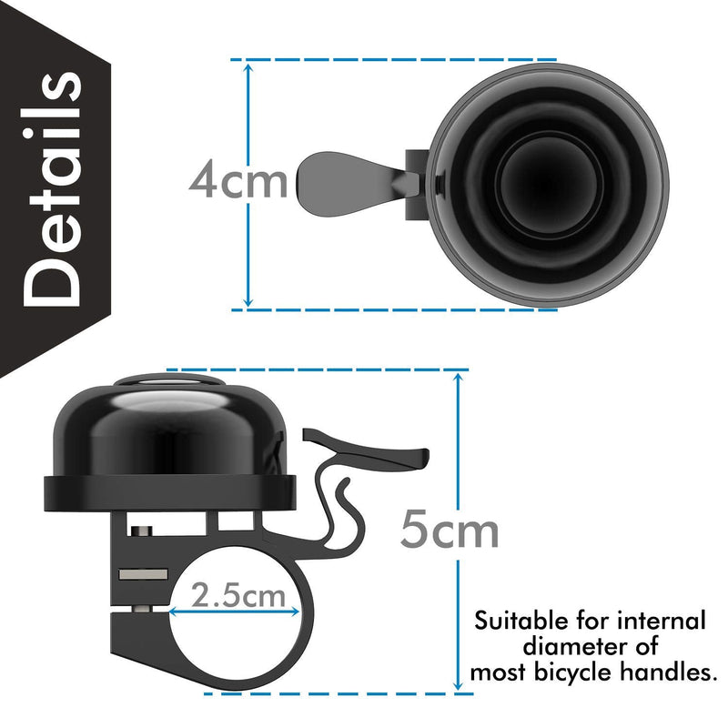 Sportout 2 Pack Bike Bell,Bicycle Bell, Loud Crisp Clear Sound for Road Bike, Mountain Bike, City Bike, Sports Bike, Cruiser Bike, BMX Bike(Diameter in 2.25cm) - BeesActive Australia
