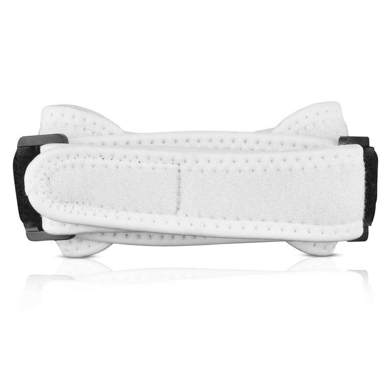 Abco Tech Patella Knee Strap - Knee Pain Relief - Tendon and Knee Support for Running, Hiking, Soccer, Basketball, Volleyball and Exercise - Runners Knee Stabilizer - Adjustable Band White - BeesActive Australia