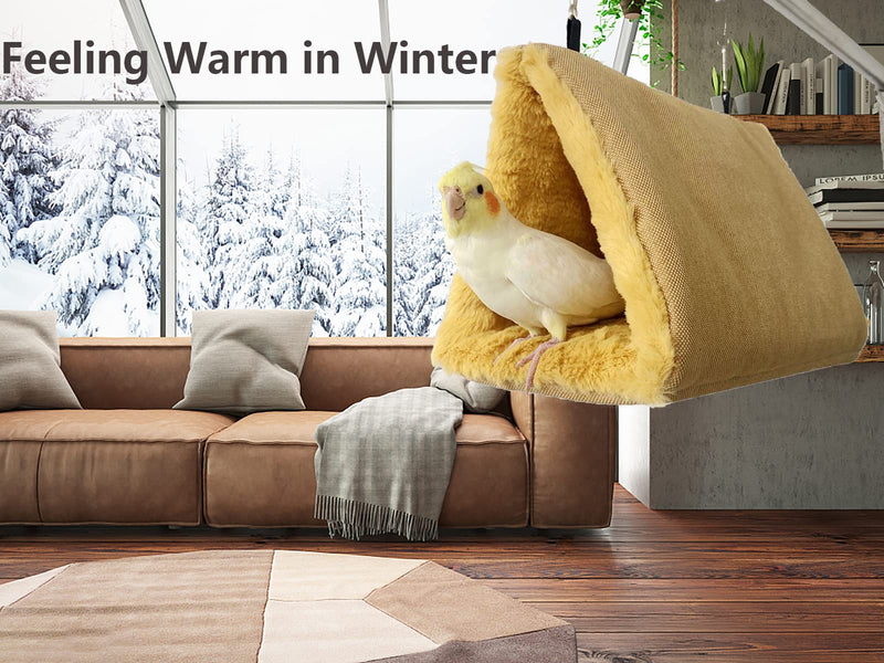 Vehomy Winter Warm Bird Nest Bird Parrot Hammock Swing Fluffy Bird Sleeping Bed Parrot Hideaway Bird Shed Hut House for Cockatiels Parakeet Budgies African Grey Hamster Ferret S - BeesActive Australia