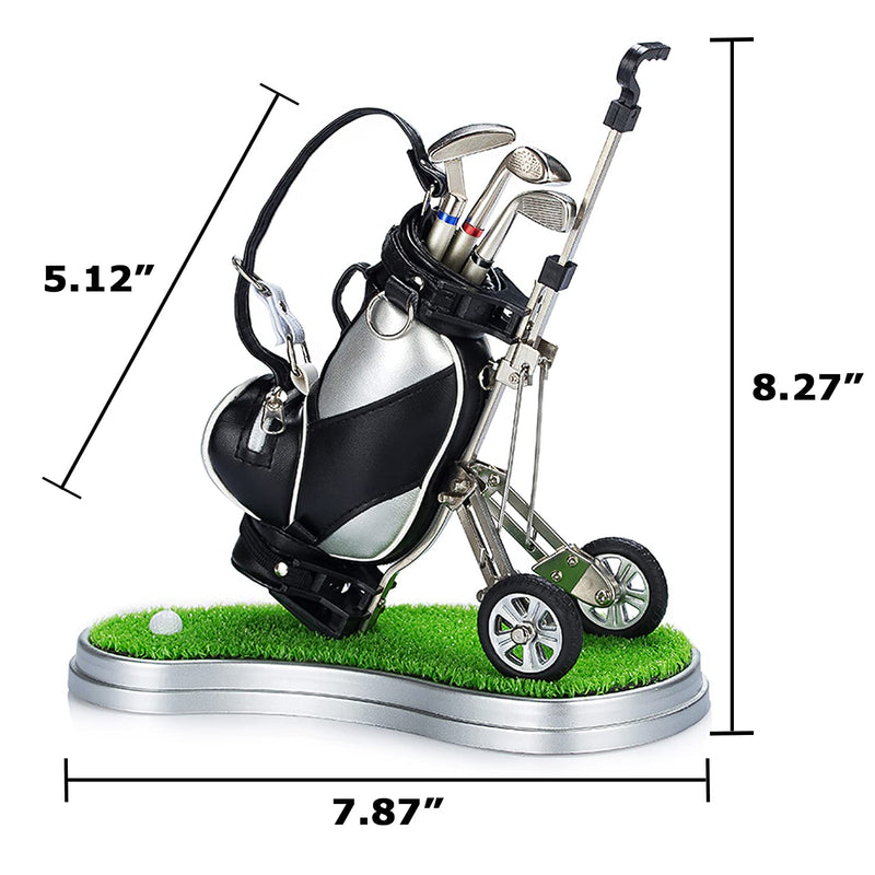 Jishi Golf Pen Holder Desk Golf Gifts for Men Unique Novelty Cool Office Desk Decor Gadgets, Mini Golf Pen Cup Holder Organizer, Golfer Gift Ideas for Boss Coworkers Dad Birthday Fun Stocking Stuffers Golf Bag w/Cart - BeesActive Australia
