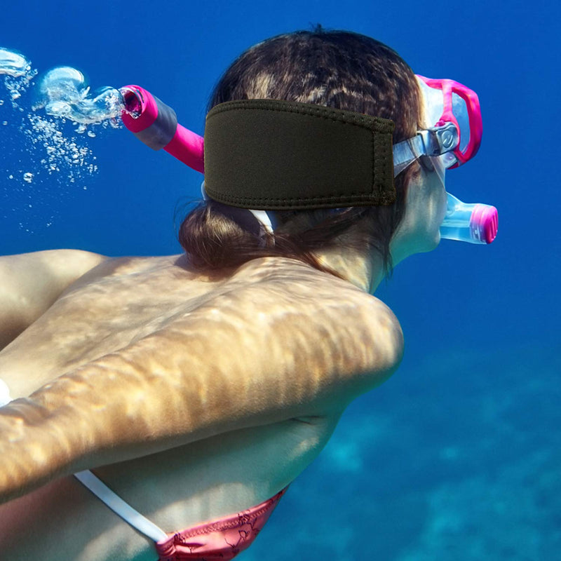 AMUSEPROFI Neoprene Diving Mask Strap Cover - Diving Mask Slap Straps - Neoprene Cover for Dive and Snorkel Masks BLACK - BeesActive Australia