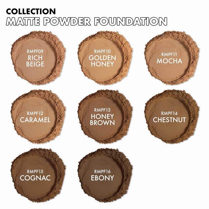 Ruby Kisses Never Touch Up Matte Finish Powder Foundation 0.35oz - (Chestnut) Chestnut - BeesActive Australia