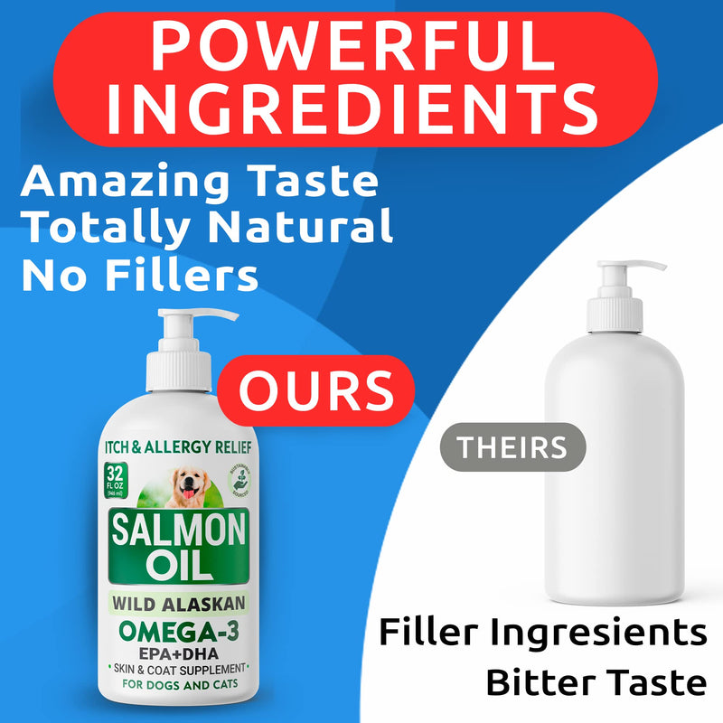 BARK&SPARK Salmon Oil for Dogs & Cats - Natural Fish Oil Omega-3 - Skin & Coat Support - Liquid Food Supplement for Pets - Natural EPA + DHA Fatty Acids for Joint Function, Immune & Heart Health 8oz - BeesActive Australia