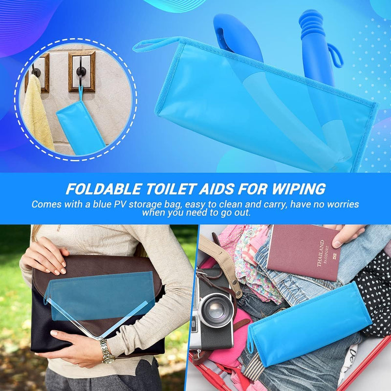 Toilet Aids Tools Folder Long Reach Comfort Wipe Victop Bottom Wiper Toilet Aids Buddy Toilet Tissue Aids for Motion Assistance Extends Reach Over 15.7" Grips Toilet Paper or Pre-Moistened Wipes (B) B - BeesActive Australia