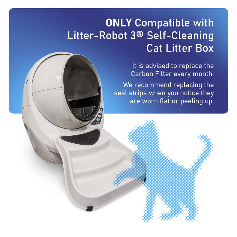 PET STANDARD Replacement Carbon Filters & 1 Replacement Seal Strip Set Compatible with Litter-Robot 3® Self-Cleaning Cat Litter Box, Pack of 10 - BeesActive Australia