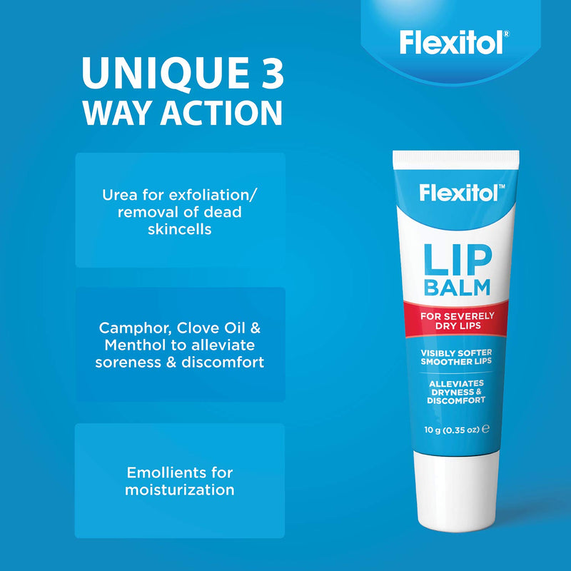Flexitol Lip Balm, 0.35 Ounce Tube (3 Pack) - BeesActive Australia