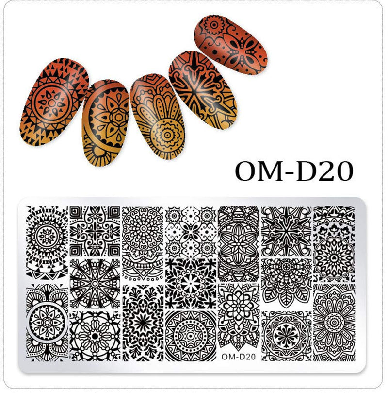 WOKOTO 5pcs Stamping Plates for Nail Art Kit Lace Mandala Flower Animal Nail Image Templates Design Stamp Tools Kit - BeesActive Australia