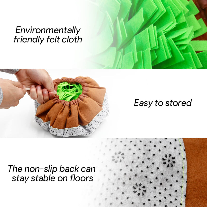 Estefanlo Snuffle Mat for Dogs Sniffing Feeding Mat Enrichment Pet Foraging mat for Smell Training and Slow Eating, Stress Relief Interactive Dog Toy for Feeding, Dog Mental Stimulation Toys(Green) - BeesActive Australia