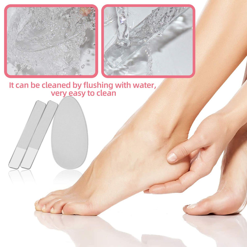 RedFlow Glass Nail File, Foot File Set Contains 1 Nano Glass Foot File and 2 Nano Glass Nail Files, Foot Care Pedicure Tool,Foot Suitable For Removing Calluses, Dead Skin, Dry And Cracked Feet - BeesActive Australia