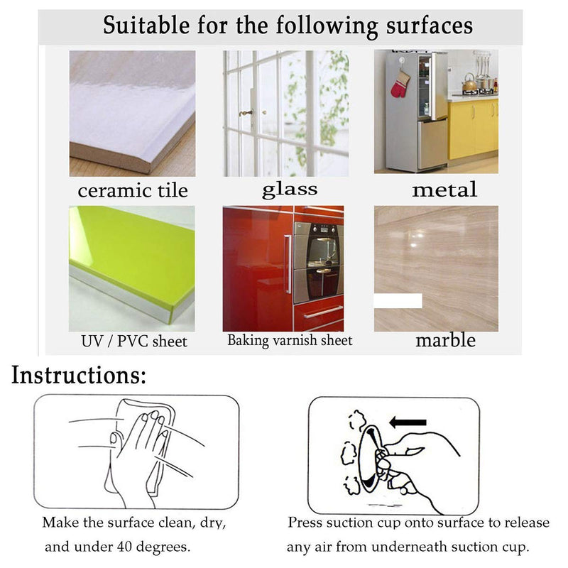Suction Cup Hooks Clear Plastic Sucker Pads for Window Glass Shower Bathroom Kitchen Wall with 4 Styles 60 mm 50 mm 40 mm 30 mm Support Festivals Parties Events Theme Carnival Decorations (60 mm) - BeesActive Australia
