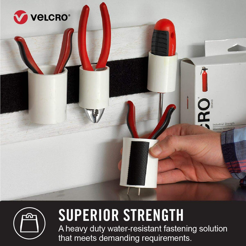 VELCRO Brand - Industrial Strength | Indoor & Outdoor Use | Superior Holding Power on Smooth Surfaces | Size 4ft x 2in | Tape, Black - Pack of 1, (Model: 90593) - BeesActive Australia