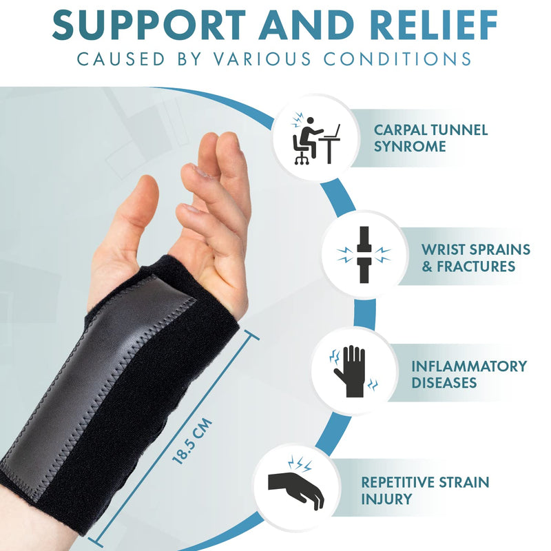 Actesso Advanced Wrist Support Brace - Carpal Tunnel Splint - Relieves Wrist Pain, Sprains, Tendonitis and RSI (Large Left) L - BeesActive Australia