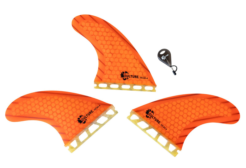 Culture Supply Signature RTM Honeycomb Tri Fin Surfboard Fin Sets - 5 Colors | 3 Sizes Black/Grey Small (HCM-2) - BeesActive Australia