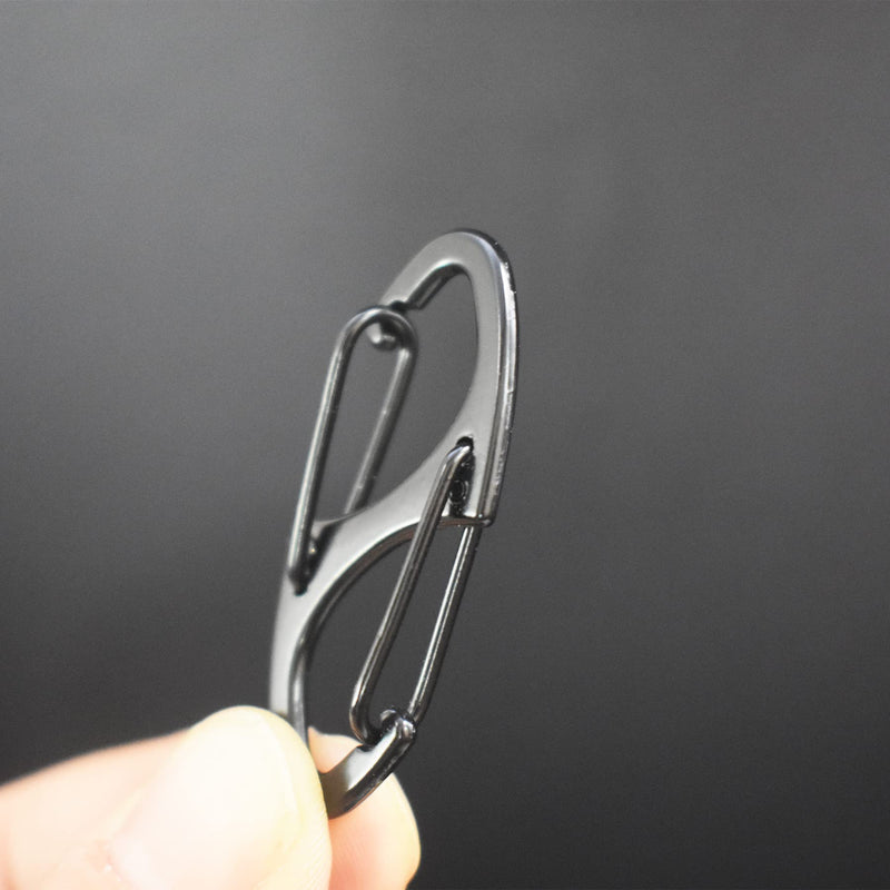 Floyutin 1.56 inch Small Carabiner Clips Double Ended Snap Hooks Quick Buckles 18 Packs Black Silver 18packs Black - BeesActive Australia