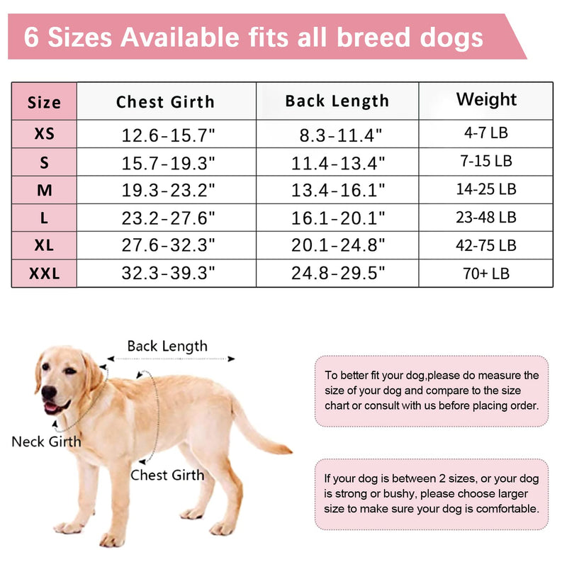 Kuoser Recovery Suit for Dogs Cats After Surgery, Professional Pet Recovery Shirt Dog Abdominal Wounds Bandages, Substitute E-Collar & Cone,Prevent Licking Dog Onesies Pet Surgery Recovery Suit Large (Back:16.1-20.1'', Weight:23-48 LB) Pink - BeesActive Australia
