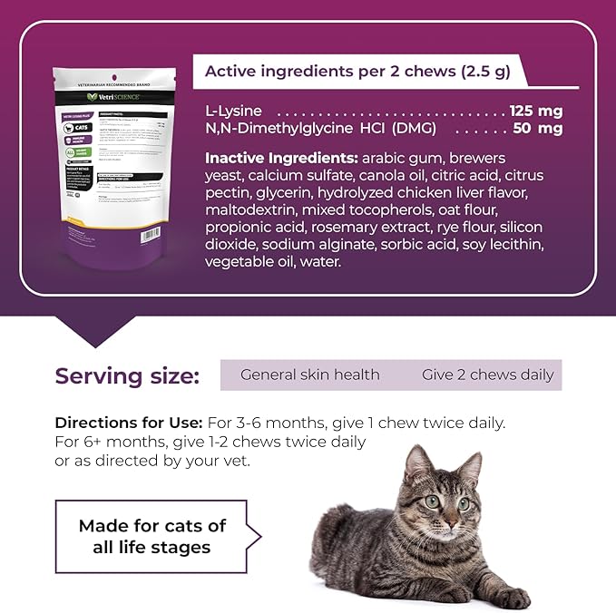 Vetri-Lysine Plus Bite Size Cat Food 120 Count 0900743.120 - BeesActive Australia