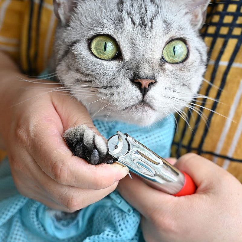 ATO-DJCX Dog Cat Nail Clippers, Professional Pet Claw Trimmer, Free Nail File, Stainless Steel Razor Sharp Blade Dog Toes Cutter Grooming Tools for Small Medium Large Animal Pets Blue - BeesActive Australia