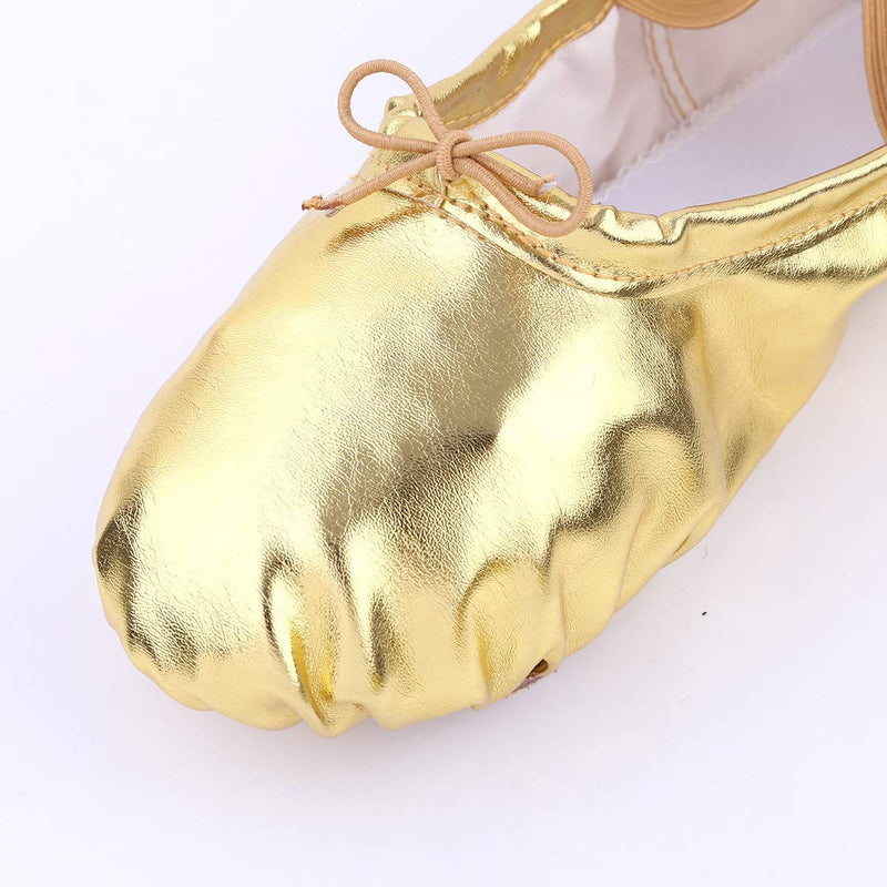 Nexete Ballet Shoes Split-Sole Slipper Flats Ballet Dance Shoes for Toddler Girl Kid Women in Gold,Silver,Pink Glitter Colors 6 Women/5 Men - BeesActive Australia