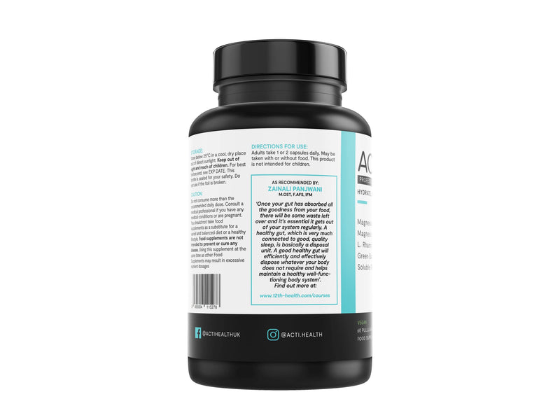 ActiLax | Laxative for Constipation Relief | Stool Softener with Magnesium & Probiotics | 60 Vegan Capsules | Colon Detox Cleanse | Bloating and Gas Relief | Regularity with Plenty of Water - BeesActive Australia