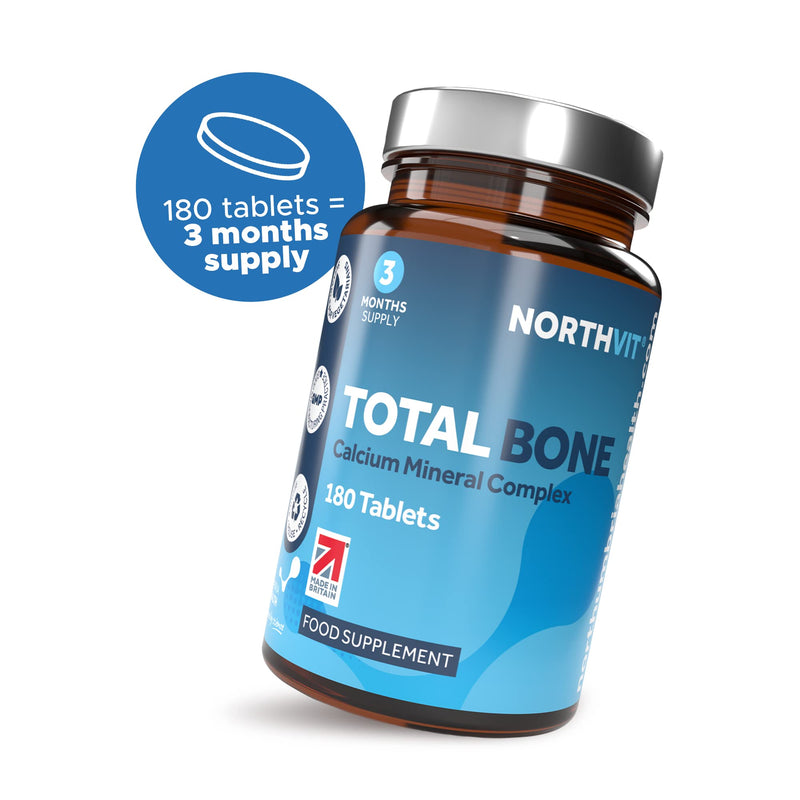 Total Bone� Calcium Mineral Complex, 180 Vegetarian Tablets (3 Month Supply), High Strength Osteo Tablets for Strong Bones & Teeth, Provides 100% NRV Calcium with Vitamin D, Zinc & Magnesium - BeesActive Australia
