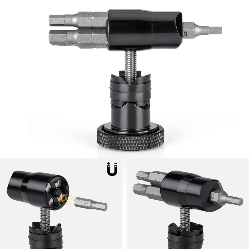 Handlebar End Plugs Multi Tools - Bar End Tool Includes Chain Tool, TORX T25, HEX 3/4/5mm - Bike Tool Kit for MTB/ Road Bicycle black - BeesActive Australia