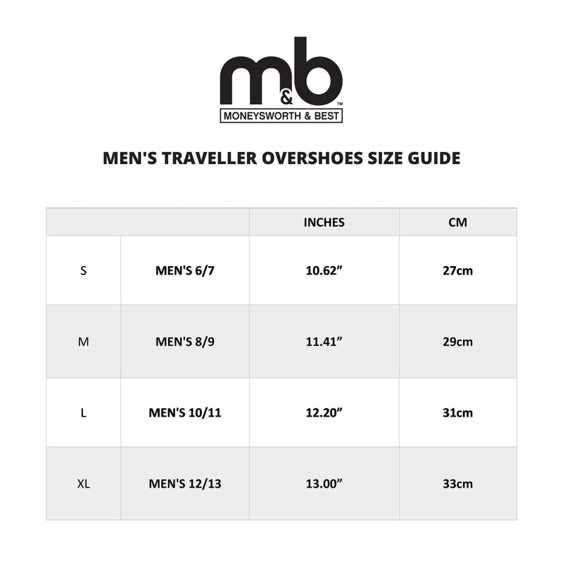 [AUSTRALIA] - Moneysworth & Best Men's Traveller Overshoes X-Large/(Size 12-13) 