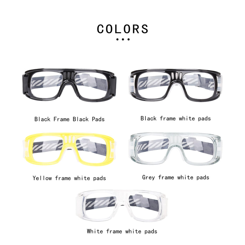 SooGree Racquetball Goggles - Anti Fog Shock Absorption Sports Glasses Basketball Football Eye Protective Adjustable Strap G8042-gray Frame White Pad - BeesActive Australia