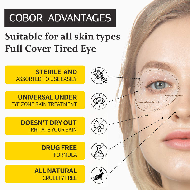 COBOR Hydro Collagen Eye Mask Crystal Eye Patches Anti-Aging Under eye Pads Natural Eye Treatment for Wrinkles Dark Circles Bags Moisturize Puff Eye Spa-16 Pairs - BeesActive Australia