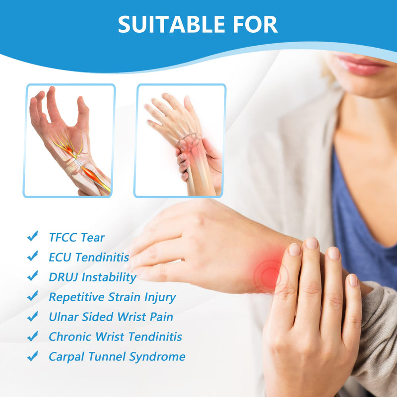 joingood 1 Pair Wrist Brace for TFCC Tears, Wrist Wraps for Tendonitis, Adjustable Wrist Band for Ulnar Sided Wrist Pain, DRUJ Instability, Wrist Support for Weight Bearing Strain, One Size Fits Most - BeesActive Australia