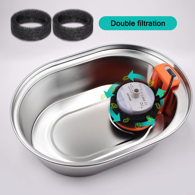 4 Pack / 8 Pack /12 Pack Cat Water Fountain Filters for Stainless Steel 67oz/2L Adjustable Water Flow Pet Fountain, Pet Replacement Filters with 4 Pack / 8 Pack /12 Pack Sponges 4 Filters& 4 Sponges - BeesActive Australia