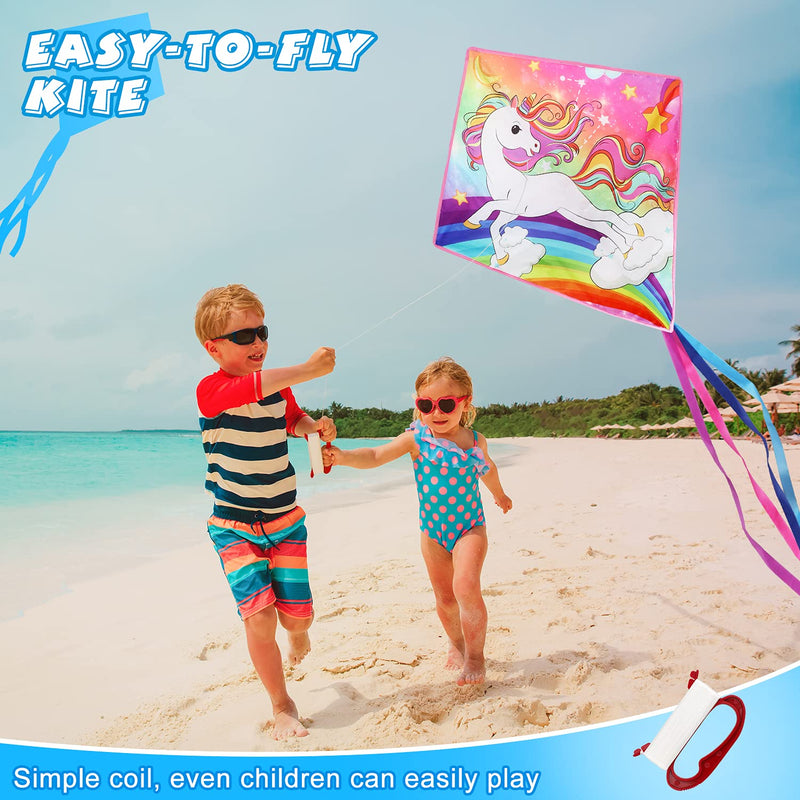 TOY Life Unicorn Kite for Kids Easy to Fly Large Kids Kite - Kites for Kids and Adults Easy to Fly Big Beach Kites for Kids Age 4-8-12 Idea Gift for Children Outdoor Game Activities Beach Trip pink - BeesActive Australia