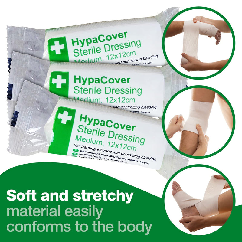 HypaCover Sterile Dressing Bandage - Medium 12 x 12 cm (Pack of 6) Medium (12 x 12cm) Pack of 6 - BeesActive Australia