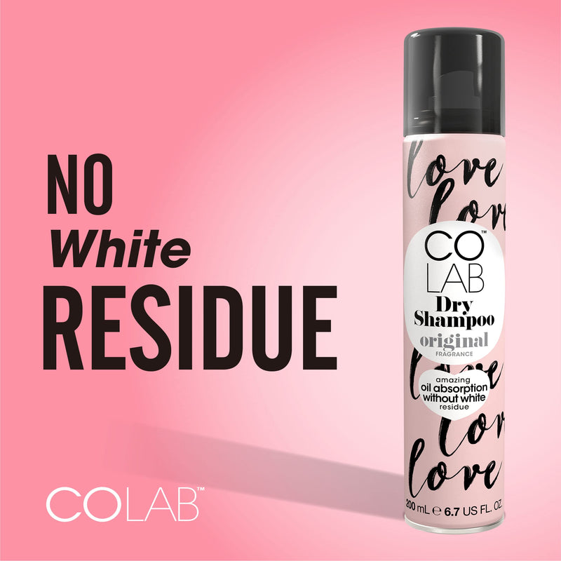 COLAB - Dry Shampoo, Original, 200ml, Pack of 1 - No White Residue, No Fuss, All Hair Types, Fresh Scent - BeesActive Australia