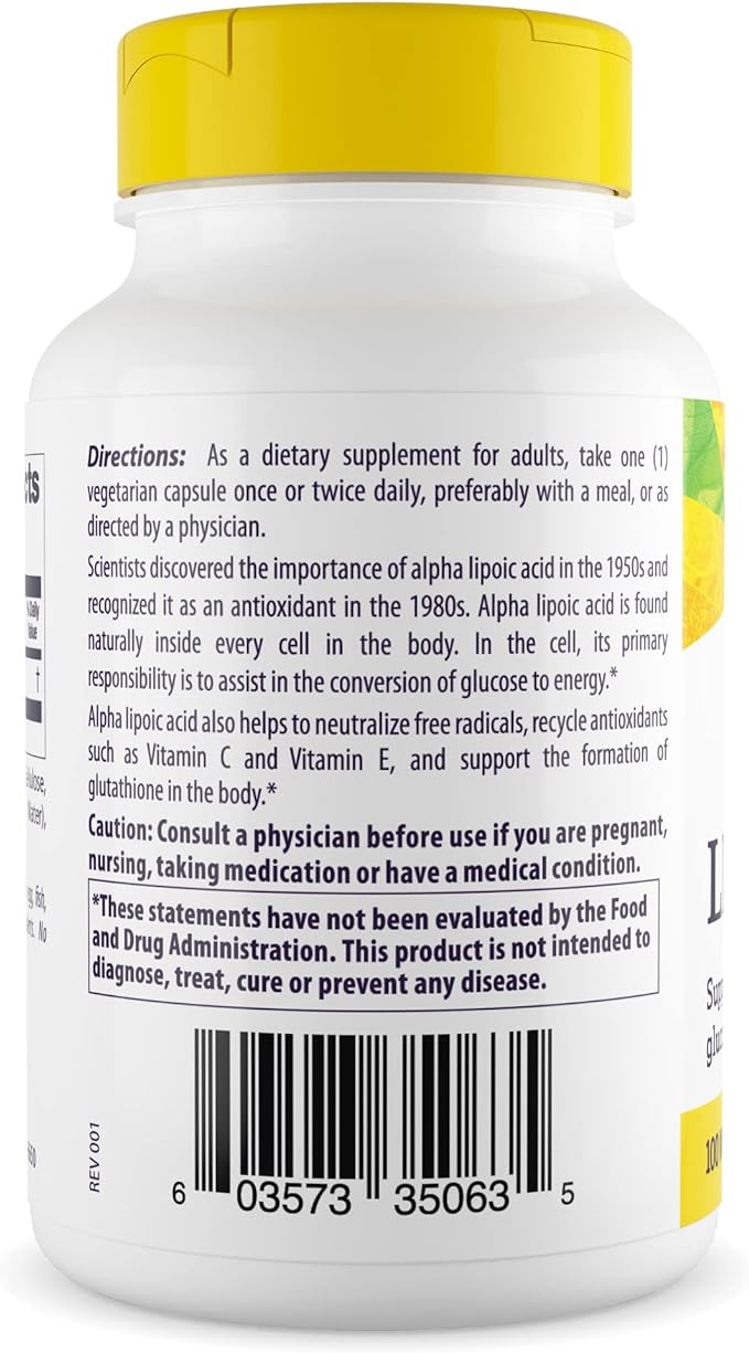 Directly shipped from overseas Healthy Origins Alpha Lipoic Acid, 120 Caps 100MG - BeesActive Australia