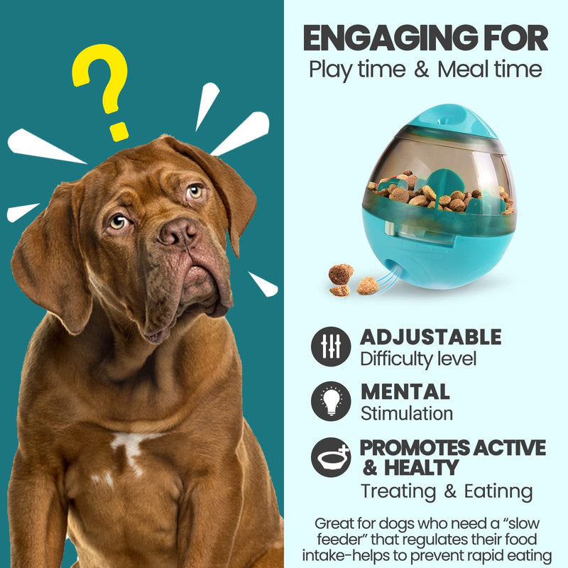 Dog Treat Ball, IQ Treat Dispensing Dog Toys, Interactive Food Puzzles Ball for Dogs, Pet Slow Feeder Ball Blue - BeesActive Australia