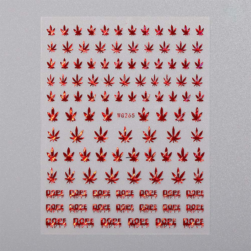 3D Bronzing Maple Leaf Nail Sequin Art Sticker Acrylic Nail Sticker Set Self Adhesive Design Nail Decoration Total (6 Sheets/Set) - BeesActive Australia