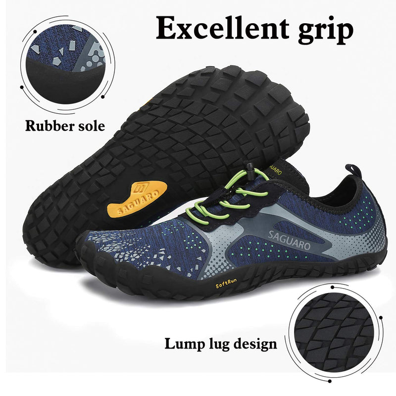 SAGUARO Mens Barefoot Minimalist Shoes Athletic Hiking Water Shoes for Aqua Swimming Trail Running 10.5 Blue - BeesActive Australia