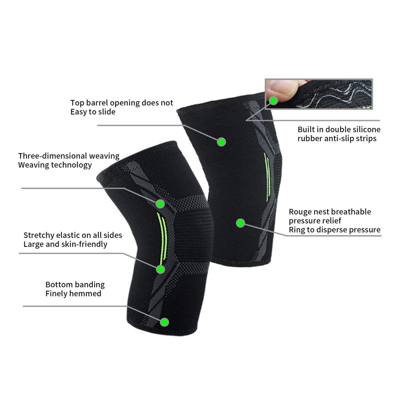 Amtrak Elbow Support Brace 2Pcs for Men and Women, Anti-slip Compression Elbow Sleeves for Tennis Elbow, Golfers Elbow, Arthritis, Weightlifting, Tendonitis, Joint Pain Relief,Moisture Wicking(M) M Black - BeesActive Australia