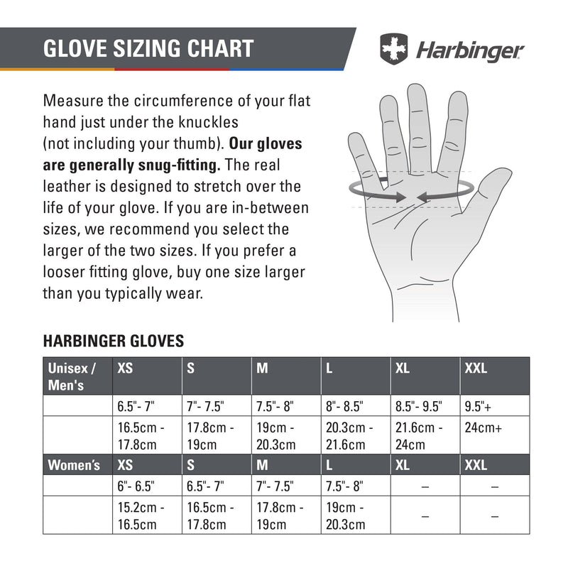 Harbinger Training Grip Tech Gel-Padded Leather Palm Weightlifting Gloves Black/Blue Men's X-Large - BeesActive Australia