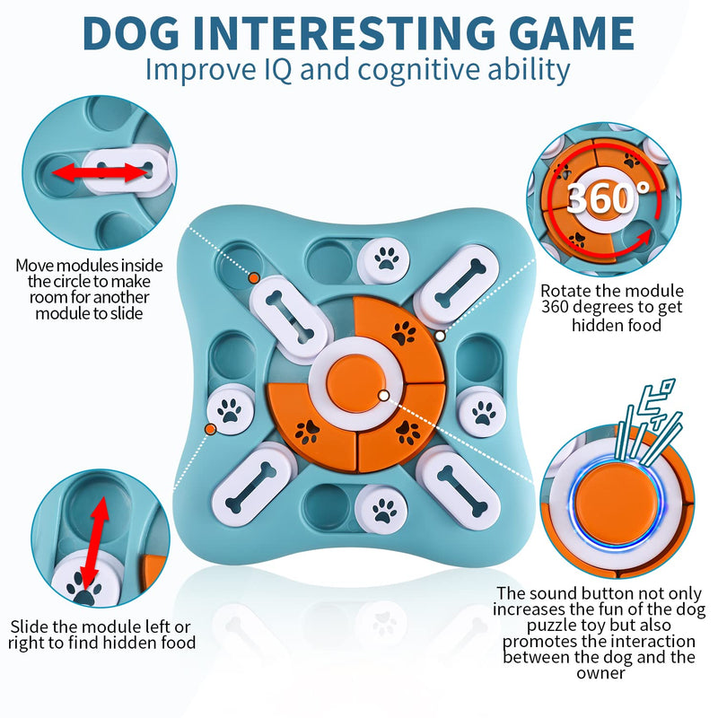 FOXMM Dog Puzzle Toys for Large Medium Small Dogs,Interactive Dog Toys for IQ Training & Mental Stimulating,Dog Enrichment Toys with Squeak Design,Dog Treat Puzzle for Fun Slow Feeder Level 1 - BeesActive Australia
