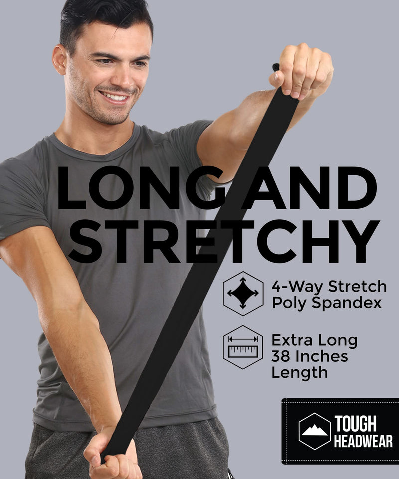 Tie Headband - Sports Head Ties for Men, Women, Kids - Ninja, Karate, Tennis, Pirate Head Band & Bandana - Athletic Sweatband/Hair Band for Basketball, Softball, Running, Workout - Sweat Wicking Midnight Black - BeesActive Australia