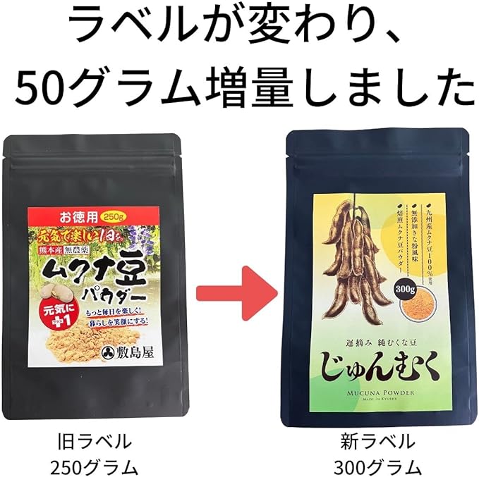 Mukuna Bean Powder, 100% Made in Japan (Kyushu), 100% Use, Late Picking, Pure Mukuna Beans, Junmuku Powder - BeesActive Australia