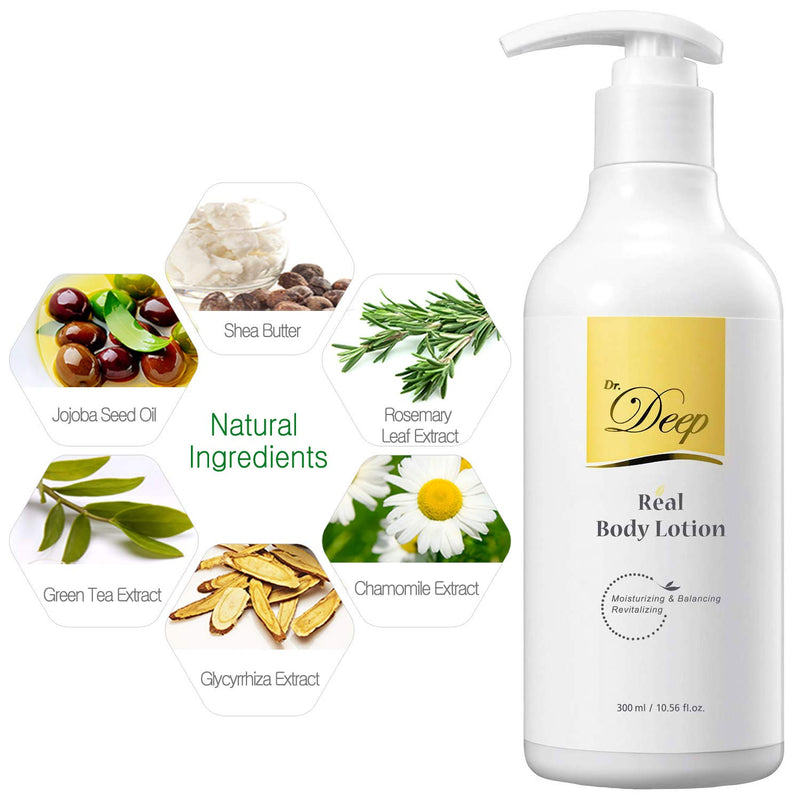 Dr.Deep Real Body Lotion 10.56 fl.oz | Natural Body Cream for Dry Skin | Moisturizing Cream for Dry Skin | Cracked Skin Repair Cream Moisturizer | Dry Skin Cream | Body Lotion for Dry Skin - BeesActive Australia