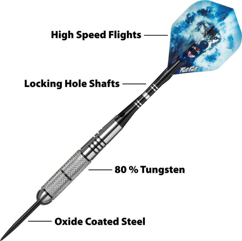 [AUSTRALIA] - Fat Cat Predator 80% Tungsten Steel Tip Darts with Storage/Travel Case, 23 Grams 