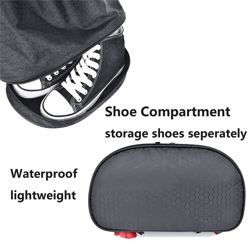 Waterproof Backpack Training Gymsack Drawstring Strap Lightweight Dry Wet Depart Daypack Casual Bags for Gym Shopping Swimming Yoga Sport Shoulder Rucksack (Black) Black - BeesActive Australia