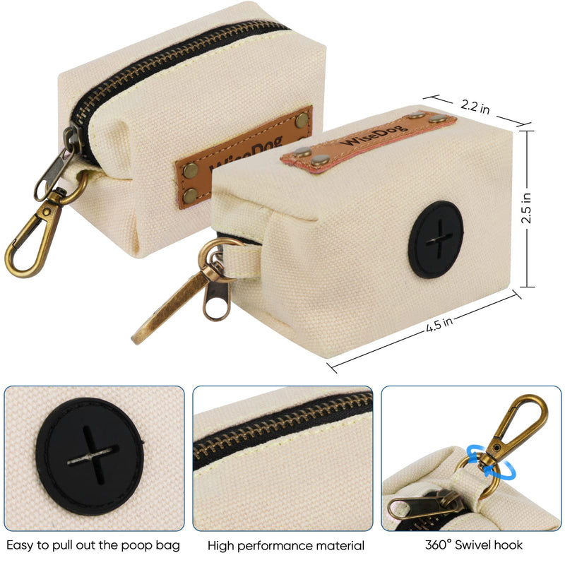 Wisedog Dog Collar and Leash Set Combo: Adjustable Pet Collars with Dog Leashes for Small Medium Large Dogs,Includes 1 Bonus of Poop Bag Holder M(Collar:12"-18";Leash:5 ft) Sand Color - BeesActive Australia