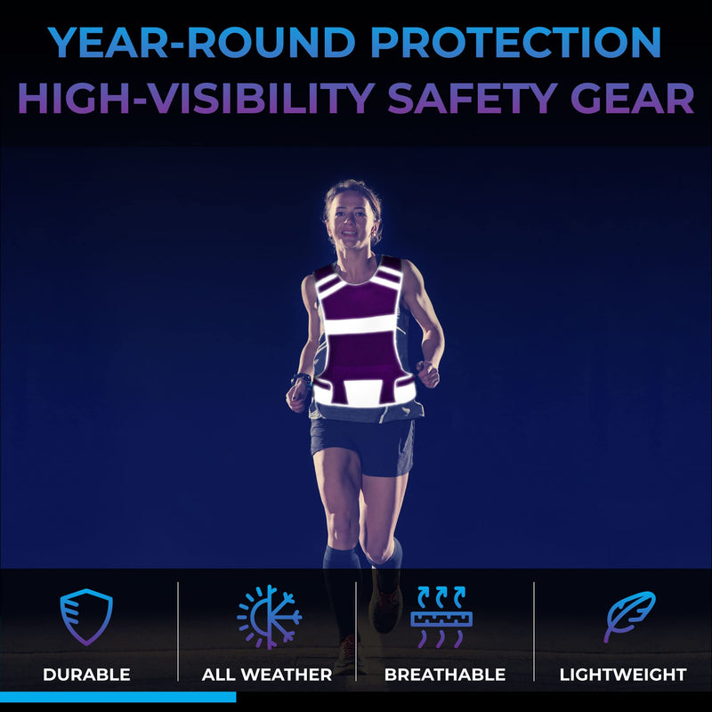 247 Viz Reflective Running Vest Safety Gear - High Visibility Vest for Women & Men, Stay Visible & Safe, Light & Comfy Running & Cycling Vest - Large Pocket, Adjustable Waist & 2 Reflective Bands Pink Small - BeesActive Australia