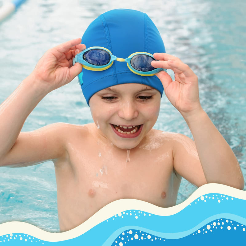 2 Pieces Kids Swimming Caps for Kids, Toddler, Children, Boys and Girls, Kids Waterproof Bathing Swim Cap for Long and Short Hair Dinosaur, Car - BeesActive Australia