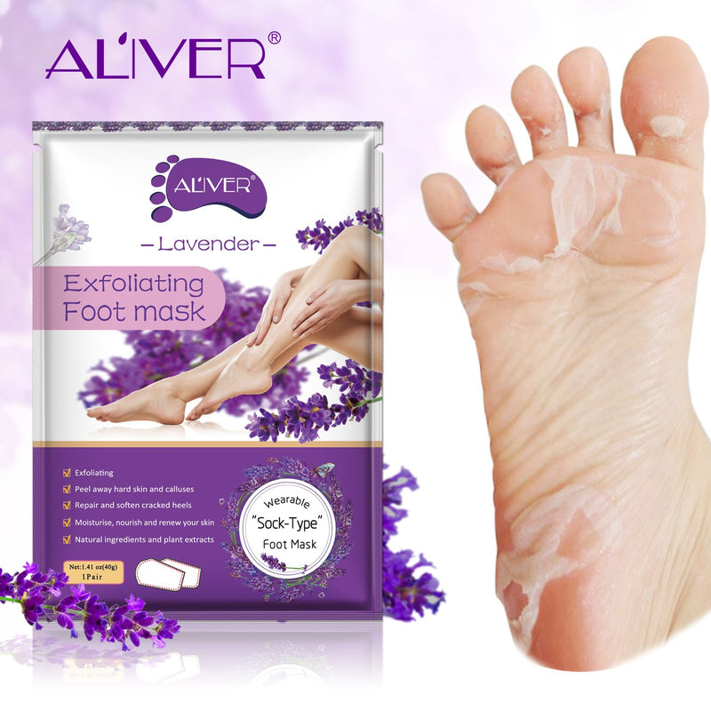 5 Pairs Foot Peel Mask,Peeling Away Calluses and Dead Skin Cells -Exfoliating Foot Mask, Baby Soft Smooth Touch Feet-Men Women (LAVENDER) - BeesActive Australia