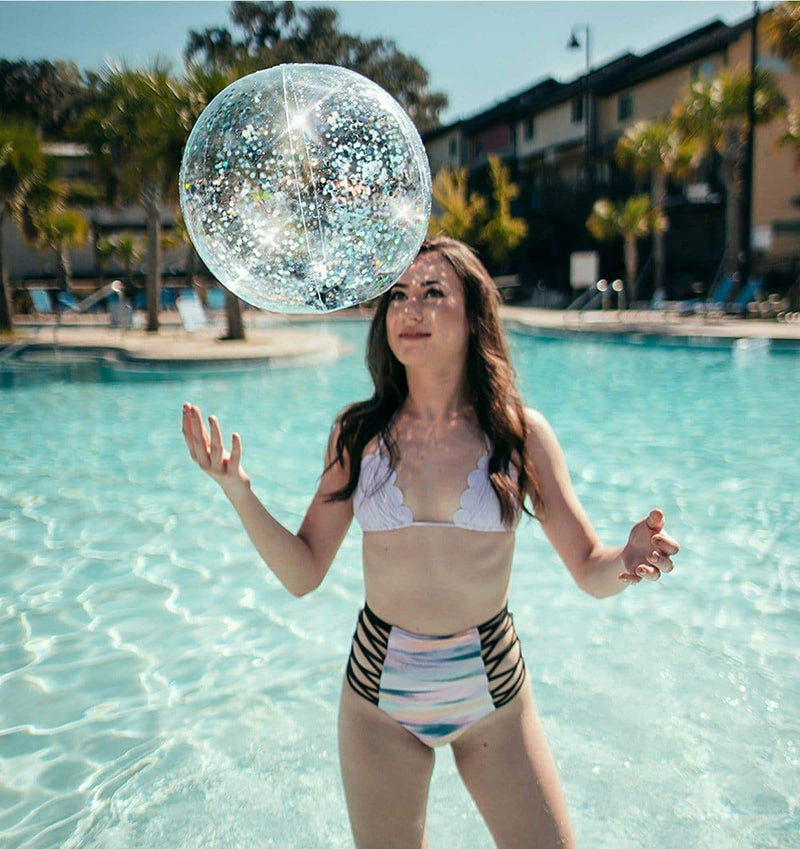 [AUSTRALIA] - Poolcandy Glitter Beach Ball, Silver Gitter 